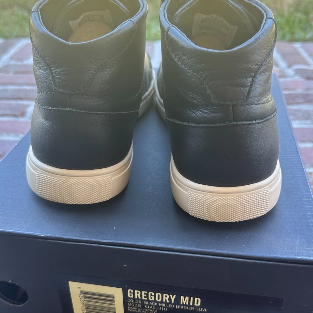 Clae Gregory Mid Black Milled Leather Olive Mens Size 8 In Original Box View 6